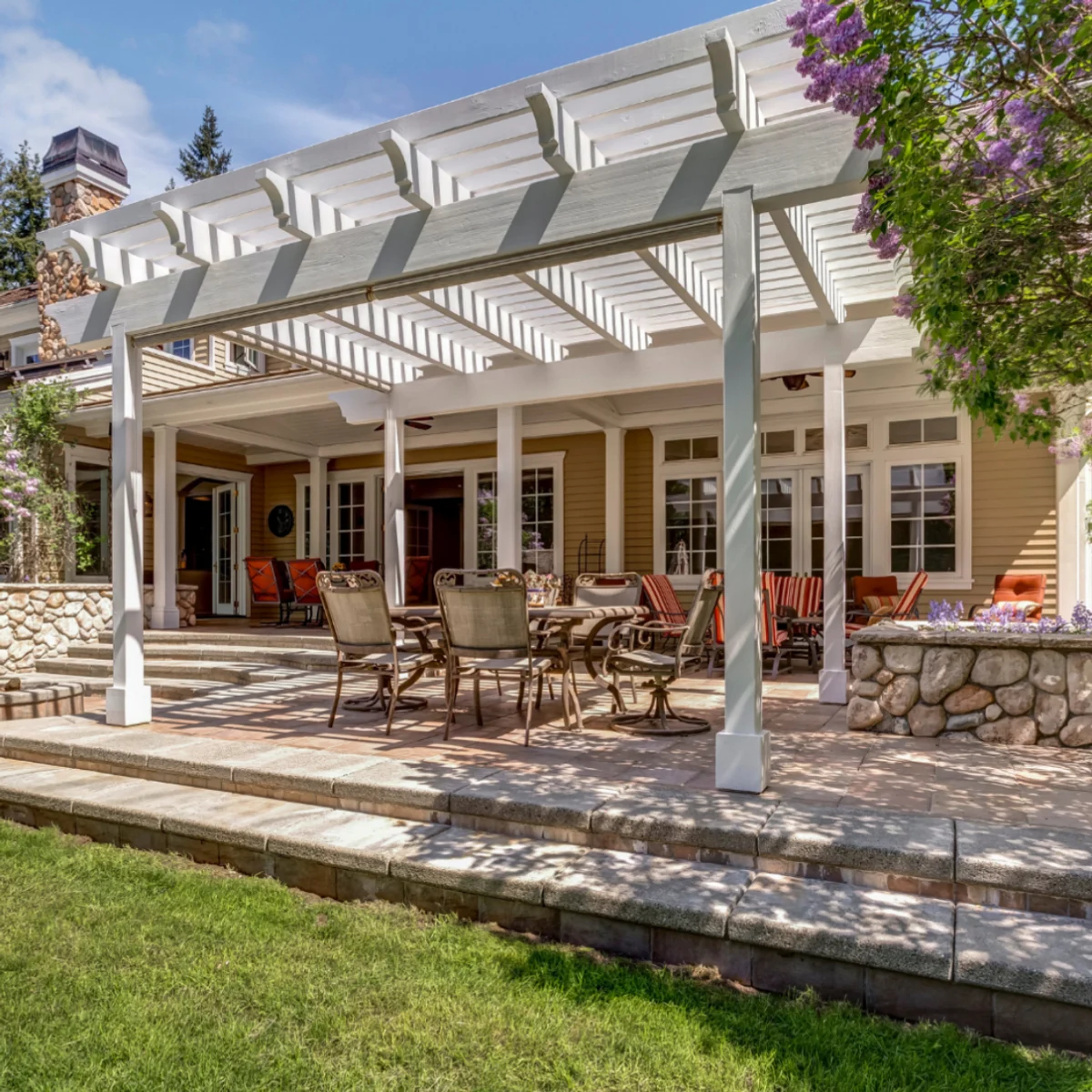 Residential Raised Patios, Walls and Pergolas in Newton