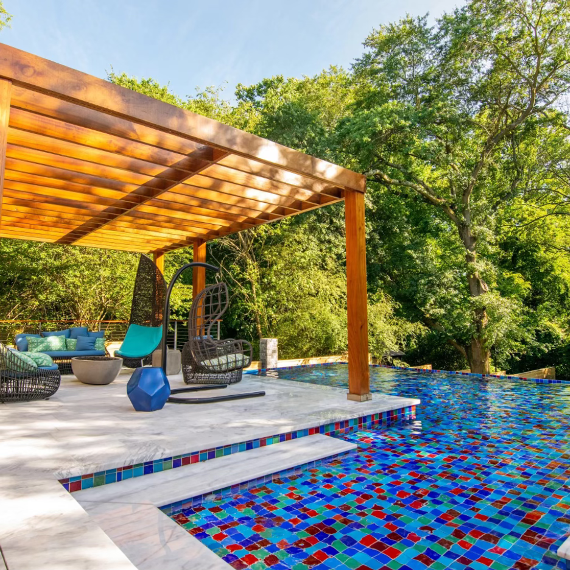 Pergola and Poolscape in Brookline